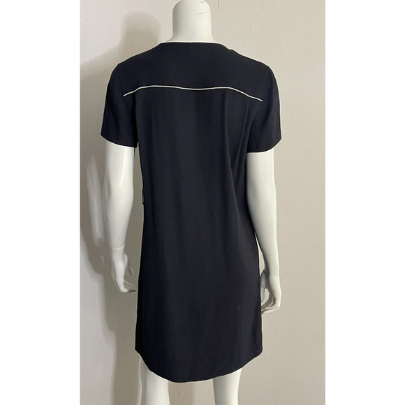 Rag & Bone S Dress Black Short V Neck Single Double Breasted Cap Sleeve - Picture 6 of 6